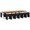 vidaXL 13 Piece Garden Dining Set with Cushions Black Poly Rattan