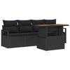 vidaXL Garden Sofa Set 5 pcs Black Poly rattan