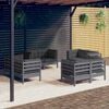 vidaXL 8 Piece Garden Lounge Set with Anthracite Cushions Pinewood