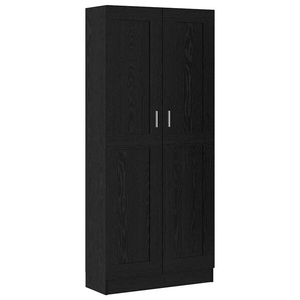 vidaXL Book Cabinet Black Oak 82.5 x 30.5 x 185 cm Engineered Wood