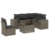 vidaXL 6 Piece Garden Sofa Set with Cushions Grey Poly Rattan