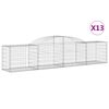 vidaXL Arched Gabion Baskets 13 pcs 300x50x60/80 cm Galvanised Iron