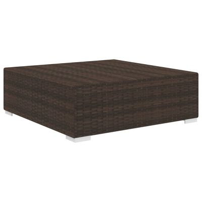 vidaXL Sectional Footrest 1 pc with Cushion Poly Rattan Brown