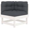 vidaXL Corner Sofa with Cushions White Solid Wood Pine