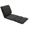 vidaXL Folding Floor Chair Black Microfibre