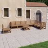 vidaXL 9 Piece Garden Lounge Set Honey Brown Solid Pinewood