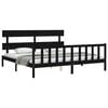 vidaXL Bed Frame without Mattress Black Super King Size Solid Wood Pine