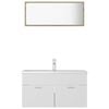 vidaXL Bathroom Furniture Set White and Sonoma Oak Engineered Wood