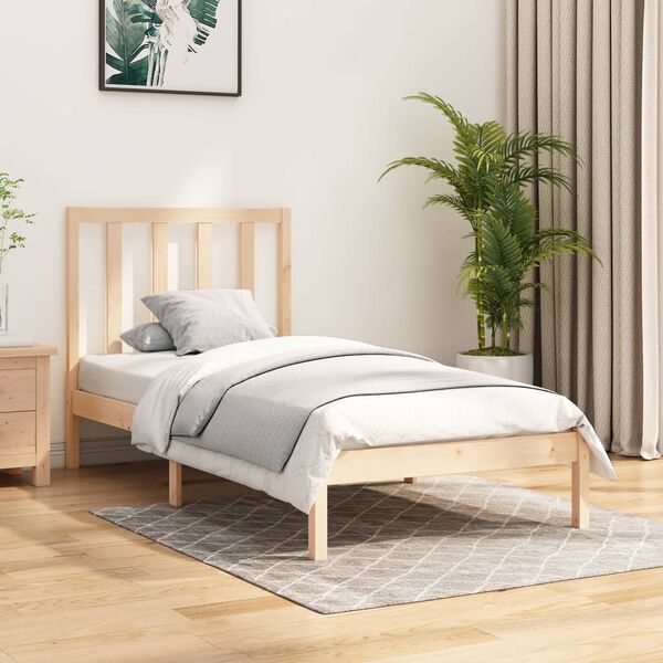 vidaXL Bed Frame without Mattress Solid Wood Pine 90x190 cm Single Single