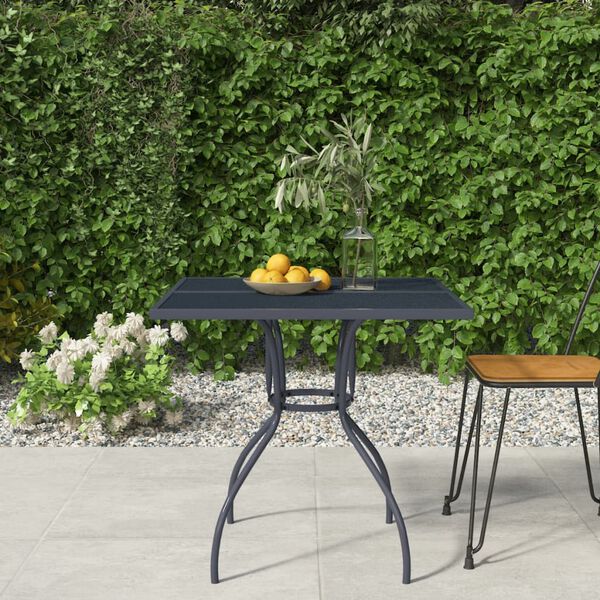 vidaXL Garden Table Anthracite 80x80x72.5 cm Steel Mesh