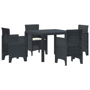 vidaXL Garden Dining Set 5 pcs Anthracite Polypropylene