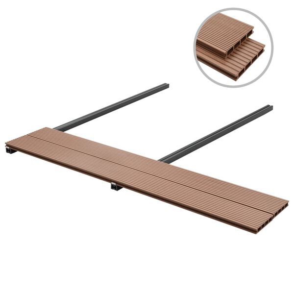 vidaXL WPC Decking Boards with Accessories 36 m&sup2; 2.2 m Brown