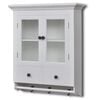vidaXL Cabinet | White | MDF, Pine wood, Glass, Iron | Medium | Storage