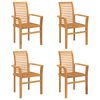 vidaXL Dining Chair 4 pcs Solid Teak Wood Brown 62 x 55 x 94 cm