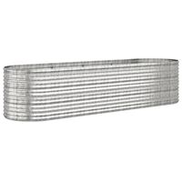 vidaXL Garden Raised Bed Powder-coated Steel 296x80x68 cm Silver