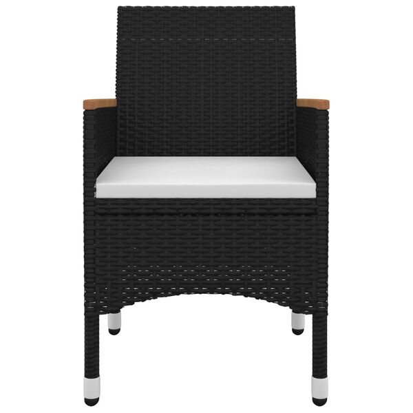 vidaXL 5 Piece Garden Dining Set with Cushions Poly Rattan and Glass