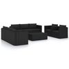 vidaXL 10 Piece Garden Lounge Set with Cushions Poly Rattan Black
