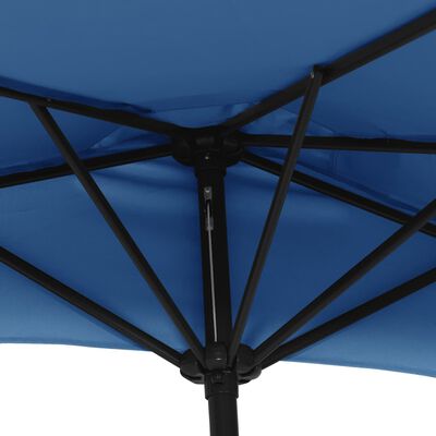 vidaXL Balcony Parasol with Aluminium Pole Blue 300x155x223 cm Half