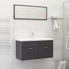 vidaXL 2 Piece Bathroom Furniture Set High Gloss Grey Engineered Wood