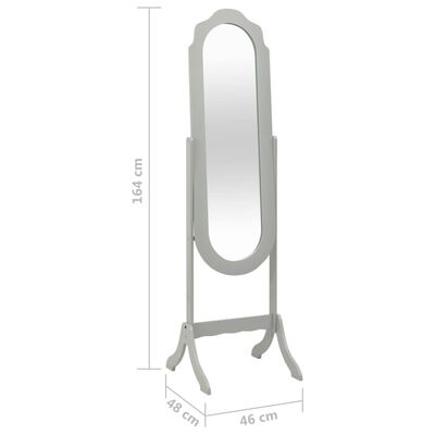 vidaXL Free Standing Mirror Grey 46x48x164 cm