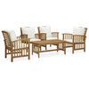 vidaXL 5 Piece Garden Lounge Set with Cushions Solid Acacia Wood (310255+2x310257)