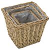 vidaXL Raised Bed 3 pcs Wicker with PE Lining