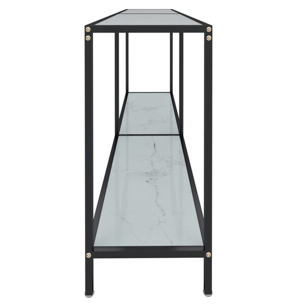 vidaXL Console Table White 160x35x75.5 cm Tempered Glass