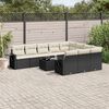 vidaXL 11 Piece Garden Sofa Set with Cushions Black Poly Rattan