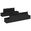 vidaXL Garden Sofa Set with Cushion 8 pcs Black Poly Rattan