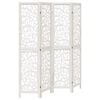 vidaXL Room Divider 4 Panels White Solid Wood Paulownia