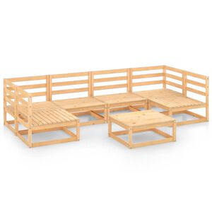 vidaXL 7 Piece Garden Lounge Set Solid Wood Pine