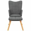vidaXL Rocking Chair with a Stool Dark Grey Fabric