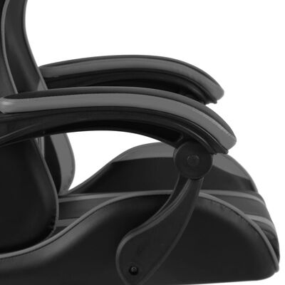 vidaXL Racing Chair with Footrest Black and Grey Faux Leather