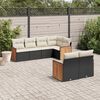 vidaXL 7 Piece Garden Sofa Set with Cushions Black Poly Rattan