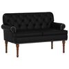 vidaXL Loveseat with Button Tufted Black 120 x 65 x 77 cm Faux Leather