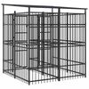 vidaXL Outdoor Dog Kennel with Roof Steel 3.69 m&sup2;