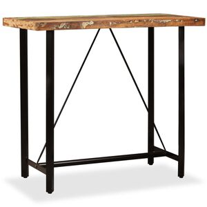 vidaXL Bar Table | Multicolour | Solid reclaimed wood and steel | Industrial