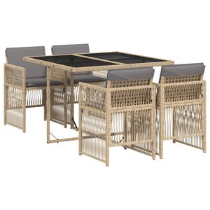vidaXL Garden Dining Set | Mix Beige and Black