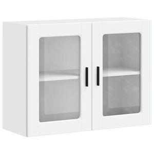 vidaXL Kitchen Wall Cabinet with Glass Door Porto White