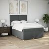 vidaXL Box Spring Bed with Mattress Dark Grey Double Fabric