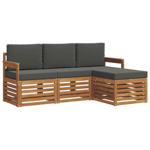 vidaXL Outdoor Sofa Set 4 pcs Natural and Anthracite