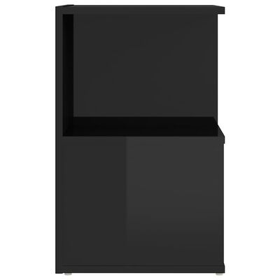 vidaXL Bedside Cabinet High Gloss Black 35x35x55 cm Engineered Wood