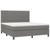 vidaXL Box Spring Bed with Mattress Dark Grey 153x203 cm Queen Size Fabric