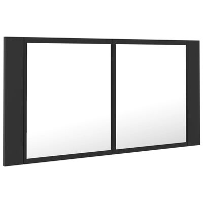 vidaXL LED Bathroom Mirror Cabinet Grey 90x12x45 cm Acrylic