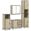 vidaXL 4 Piece Bathroom Furniture Set Sonoma Oak Engineered Wood