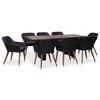 vidaXL 9 Piece Outdoor Dining Set with Cushions Poly Rattan Black