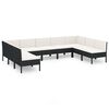 vidaXL 9 Piece Garden Lounge Set with Cushions Poly Rattan Black