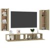 vidaXL 4 Piece TV Cabinet Set Sonoma Oak Engineered Wood