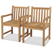 vidaXL Outdoor Chairs 2 pcs Solid Teak Wood