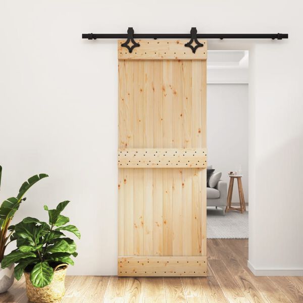 vidaXL Sliding Door with Hardware Set 80x210 cm Solid Wood Pine